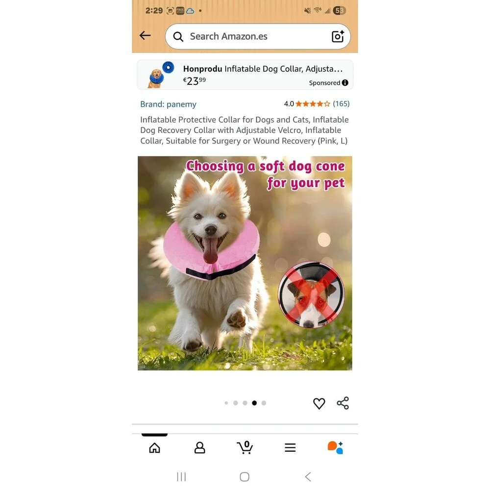 Inflatable Protective Collar for Dogs and Cats for Surgery and Wounds